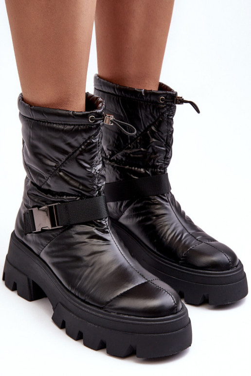 Bottines pour femmes à semelles massives tendance en noir Werikse