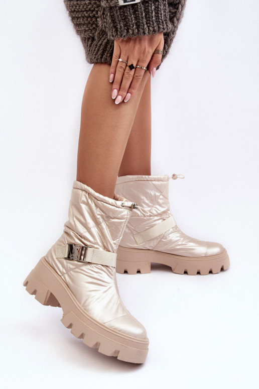 Bottines pour femmes à semelles massives tendance en beige Werikse