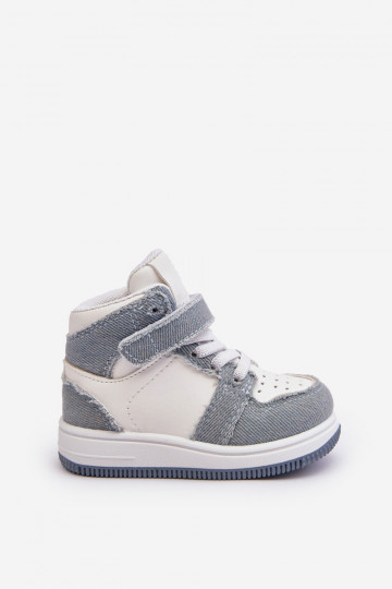 Kindersportschoenen Denim materiaal Wit-blauwe kleur Milara 2