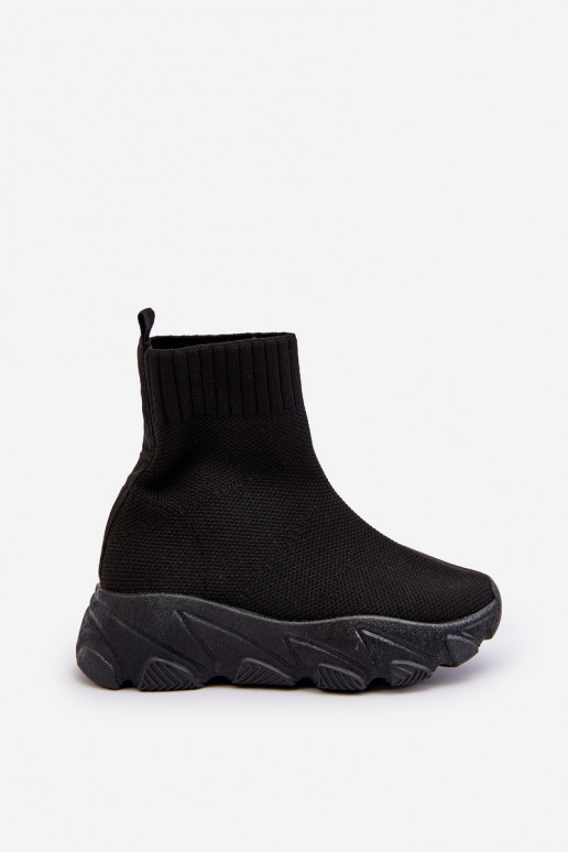 mit sockenartigen Schuhen Kinder-Sneaker in schwarzer Farbe Zaelin mit sockenartigen Schuhen Kinder-Sneaker in schwarzer Farbe Zaelin