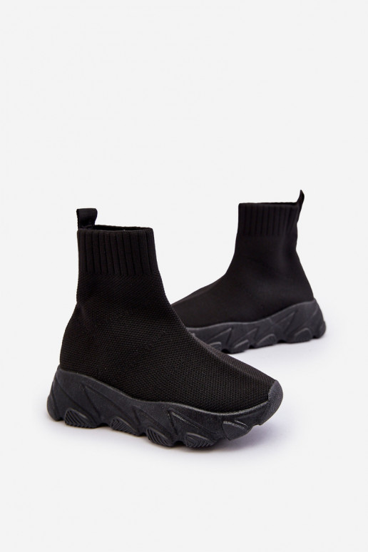 avec chaussures type chaussette Baskets pour enfants couleur noire Zaelin avec chaussures type chaussette Baskets pour enfants couleur noire Zaelin