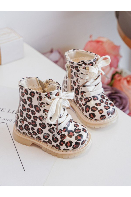 verwarmde kinderlaarzen met rits beige-bruine kleur Dolida