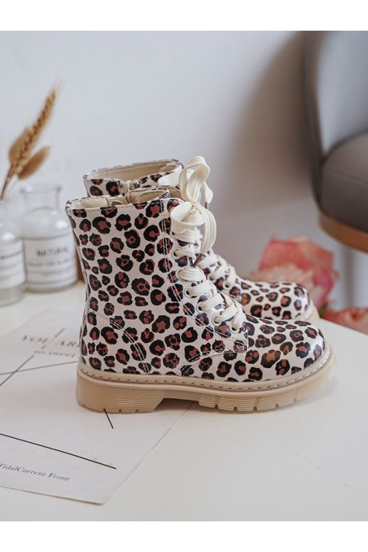 Bottes pour enfants réchauffées avec fermetures éclair couleur beige-marron Dolida