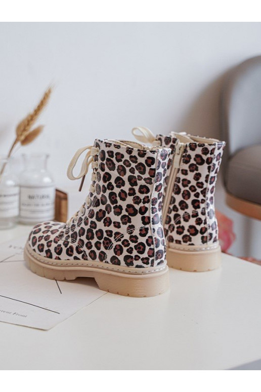 verwarmde kinderlaarzen met rits beige-bruine kleur Dolida