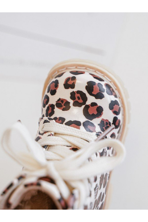 verwarmde kinderlaarzen met rits beige-bruine kleur Dolida