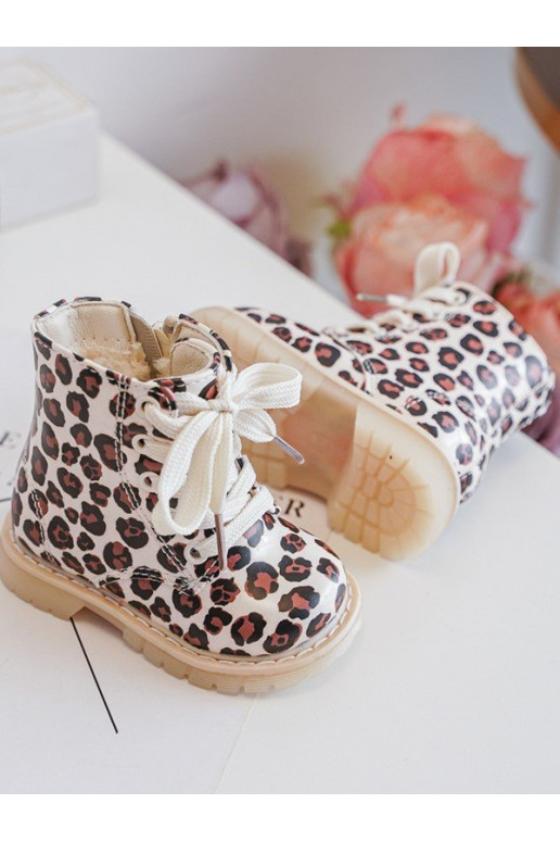 Bottes pour enfants réchauffées avec fermetures éclair couleur beige-marron Dolida