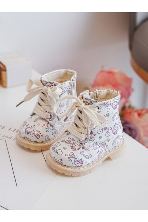 Gewärmte Kinderstiefel mit Reißverschlüssen beige Farbe Dolida