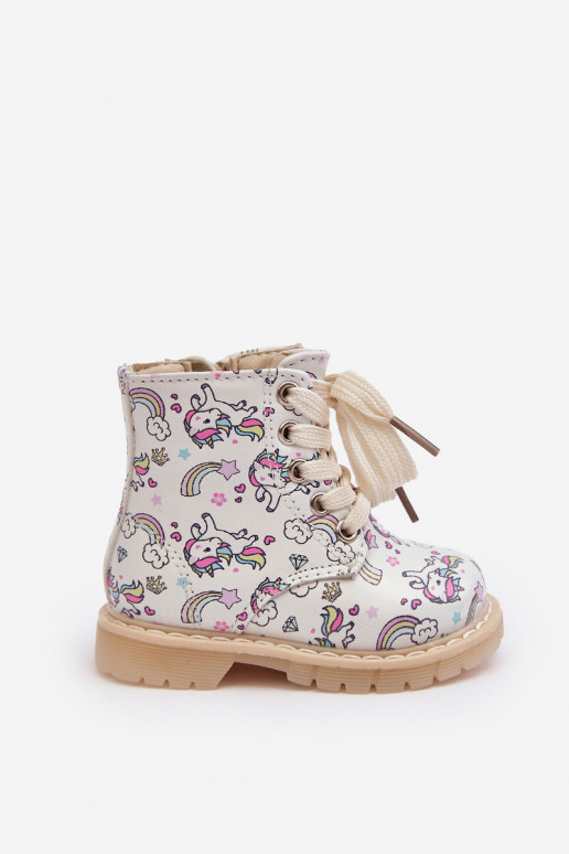Bottes enfants réchauffées avec fermetures éclair couleur beige Dolida