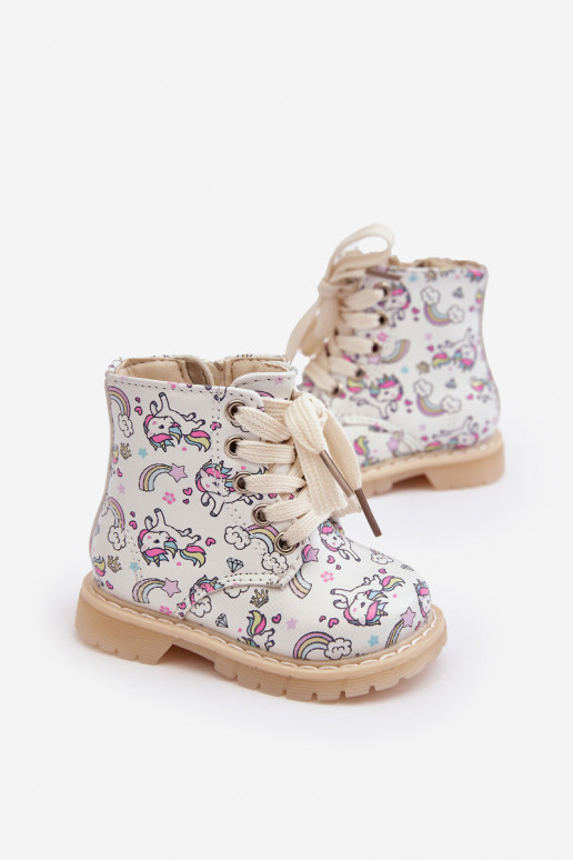 Bottes enfants réchauffées avec fermetures éclair couleur beige Dolida