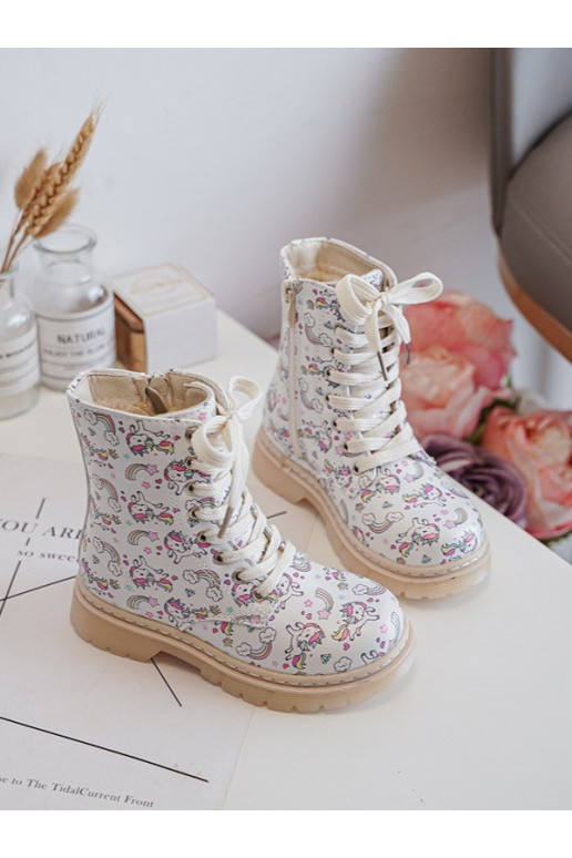 Bottes enfants réchauffées avec fermetures éclair couleur beige Dolida