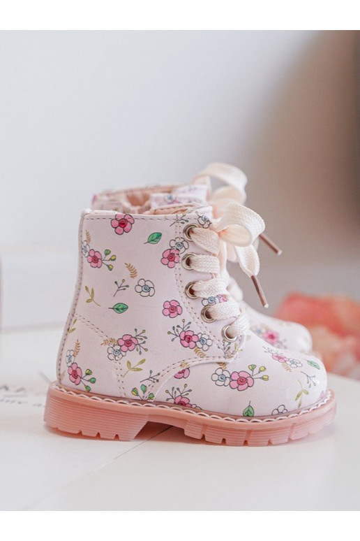 Gewärmte Kinderstiefel mit Reißverschlüssen rosa Farbe Dolida