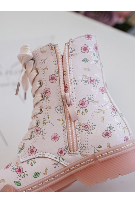Gewärmte Kinderstiefel mit Reißverschlüssen rosa Farbe Dolida