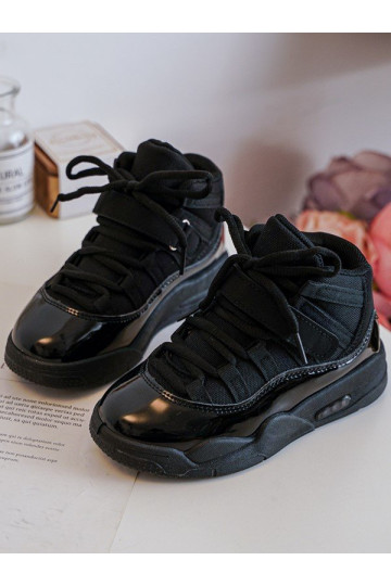 Kindersneakers met veters in de kleur Darina zwart