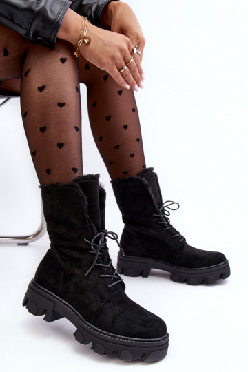 Frendo Schnürstiefel mit Warm-Up in Schwarz 2