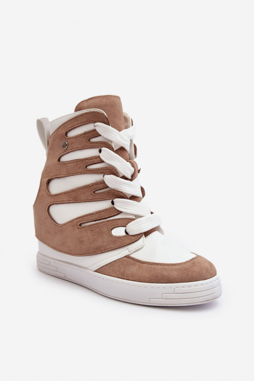 Bottines à lacets beige Amria
