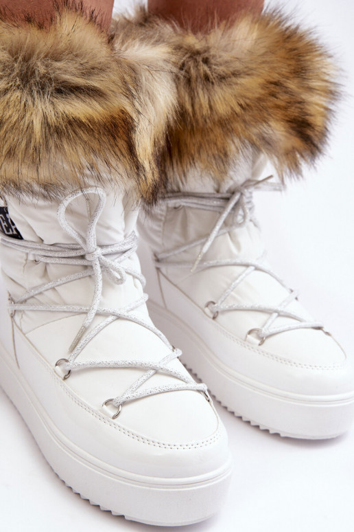 witte Santero snowboots met veters