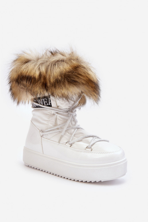 witte Santero snowboots met veters