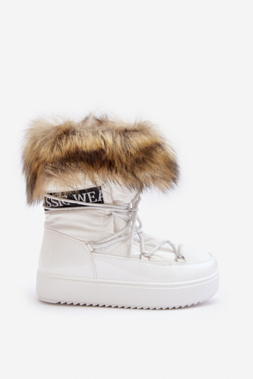 witte Santero snowboots met veters