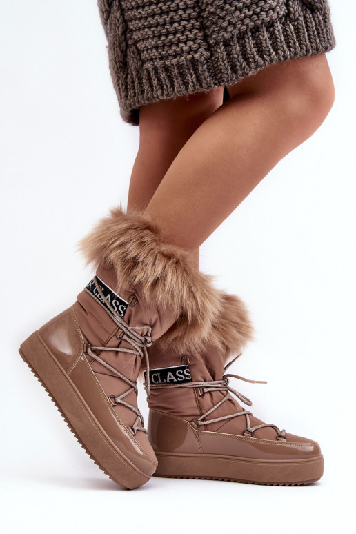 snowboots met veters beige Santero snowboots met veters beige Santero
