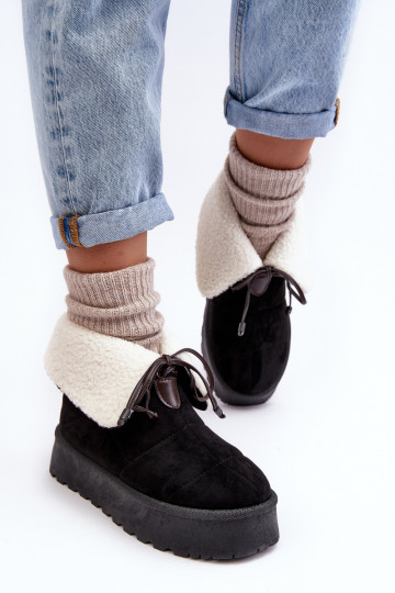 bottes de neige avec plateforme chauffante de couleur noire Olimuka 2