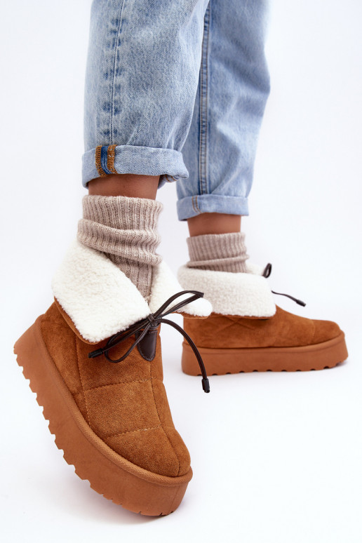 bottes de neige avec plateforme chauffante de couleur marron Olimuka bottes de neige avec plateforme chauffante de couleur marron Olimuka