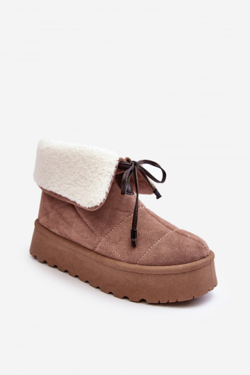 bottes de neige à plateforme avec Olimuka beige chauffant