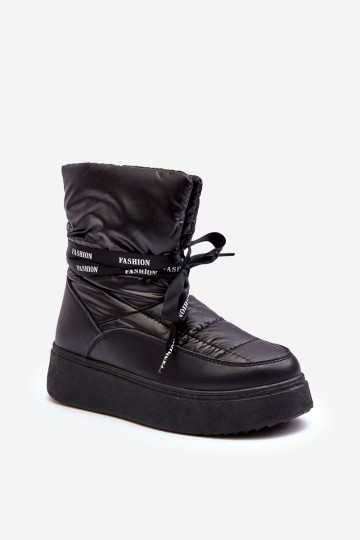 bottes de neige Wiązaniem couleur noire Siracna