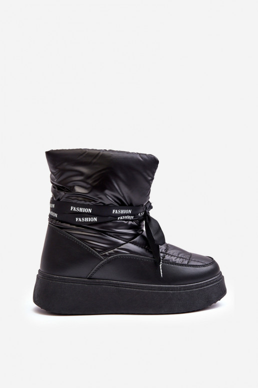 bottes de neige Wiązaniem couleur noire Siracna