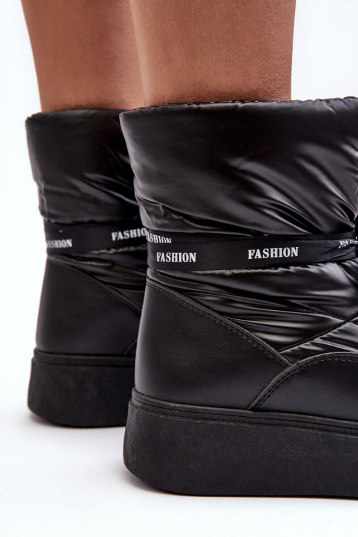 bottes de neige Wiązaniem couleur noire Siracna