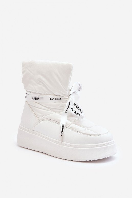 bottes de neige Wiązaniem couleur blanche Siracna
