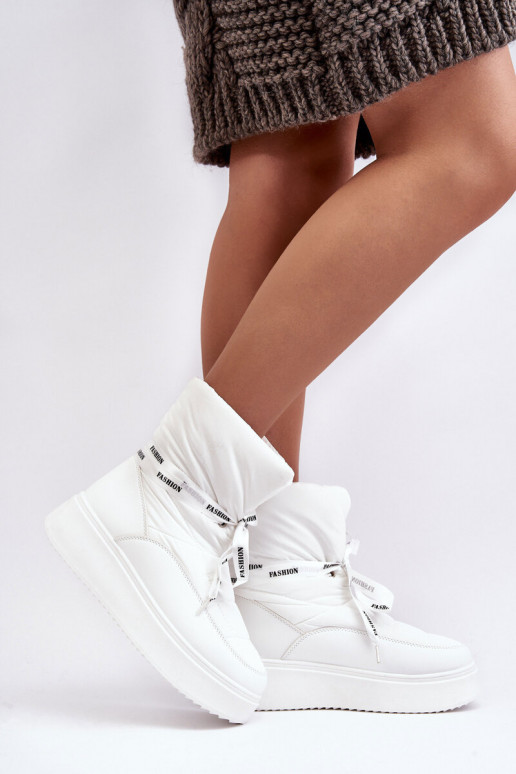 bottes de neige Wiązaniem couleur blanche Siracna