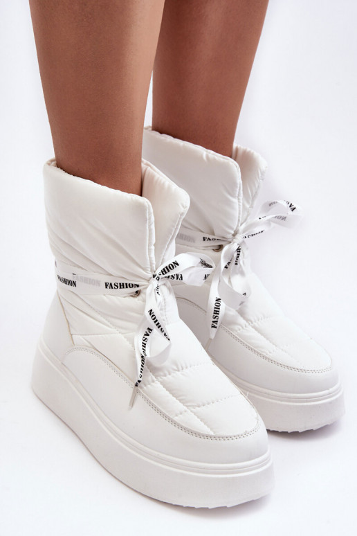 bottes de neige Wiązaniem couleur blanche Siracna