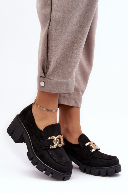 chaussures en daim avec ornements en Rullenes noir