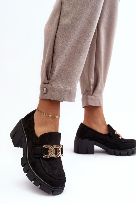 chaussures en daim avec ornements en Rullenes noir