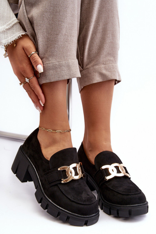 chaussures en daim avec ornements en Rullenes noir