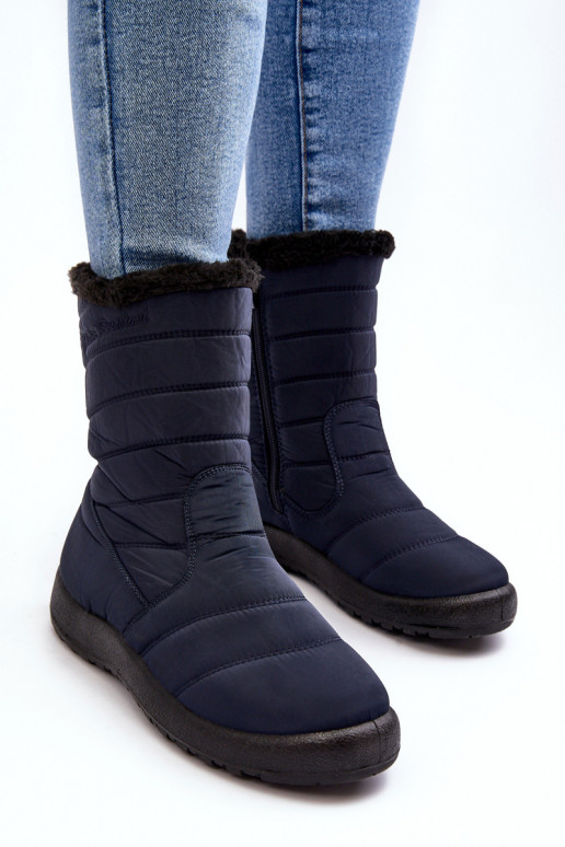 verwarmde snowboots in donkerblauwe kleur Luxina