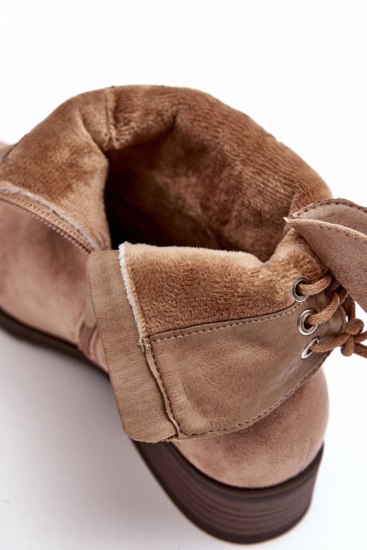 Suède dameslaarzen beige Keresa