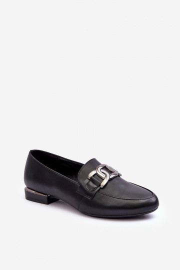 Damenmokassins mit Ornamenten in Schwarz Camilena