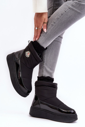 Bottes de neige à plateforme de couleur noire Gattea 2