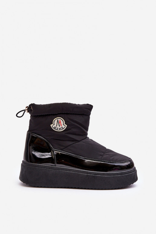 Bottes de neige à plateforme de couleur noire Gattea