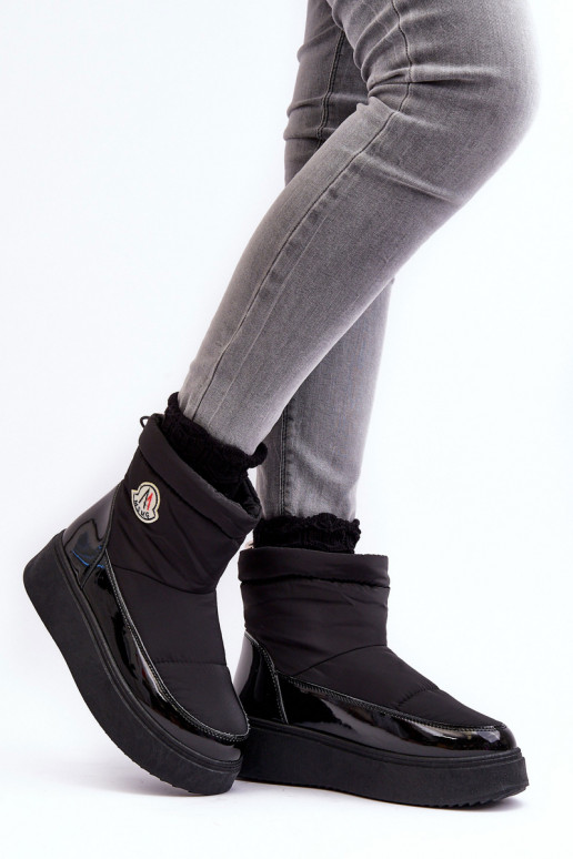 Bottes de neige à plateforme de couleur noire Gattea