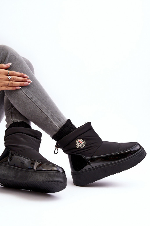 Bottes de neige à plateforme de couleur noire Gattea