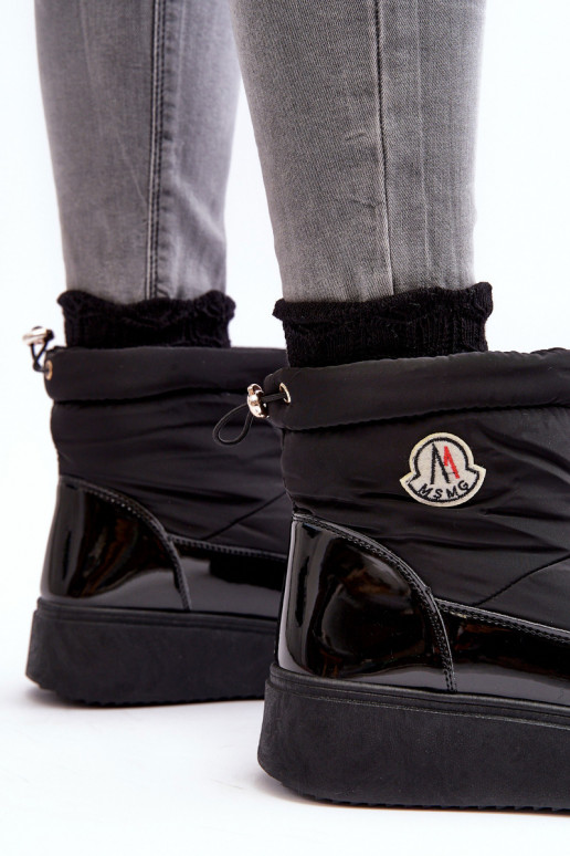 Bottes de neige à plateforme de couleur noire Gattea