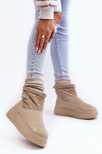 Gattea beige platform snowboots van een duurzaam model