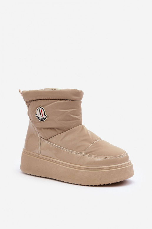 Gattea beige platform snowboots van een duurzaam model