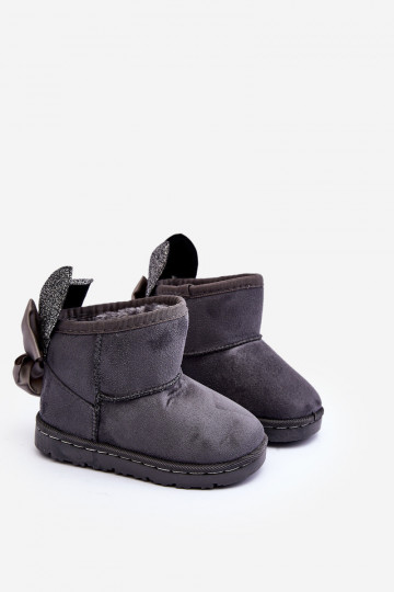 Bottes de neige chauffées pour enfants avec rubans gris Meriva