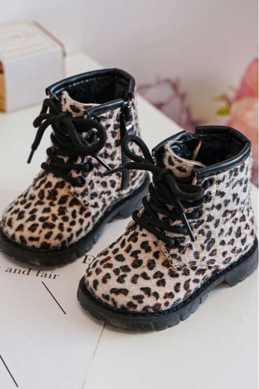 Warme Kinderschuhe mit Reißverschlüssen beige Goopy