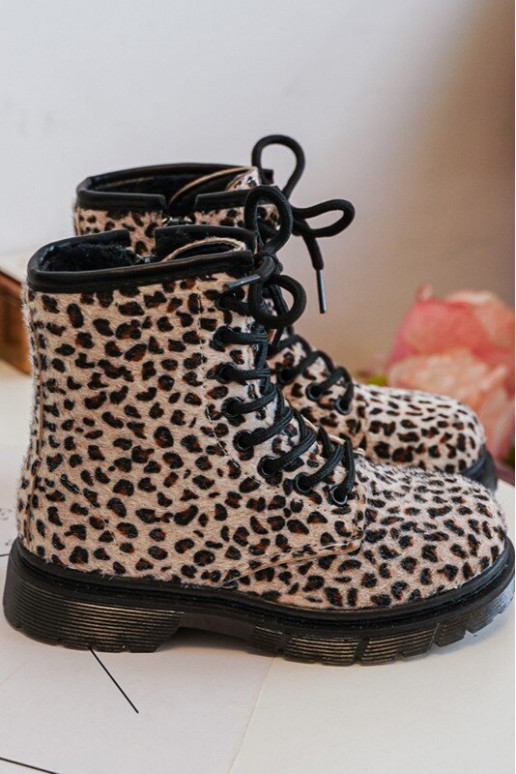 Warme kinderschoenen met ritsen beige Goopy