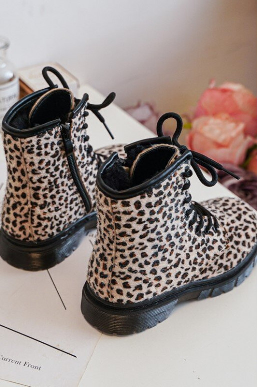 Warme Kinderschuhe mit Reißverschlüssen beige Goopy