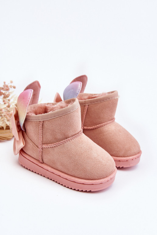 Bottes de neige chauffées pour enfants avec rubans rose Meriva